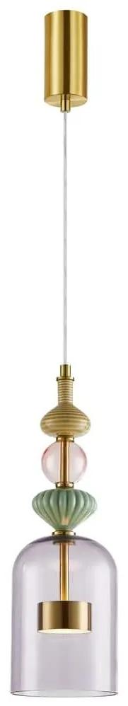 Lustră LED pe cablu ARTE LED/12W/230V d. 13 cm alamă