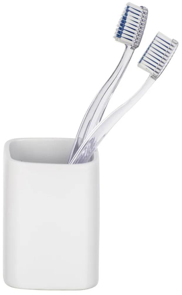 Recipient pentru periuțe de dinți și pastă, cupă elegantă din ceramică HEXA - WENKO