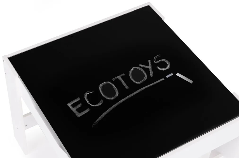 Mobilier pentru copii set masă 2 scaune cu tablă de cretă alb