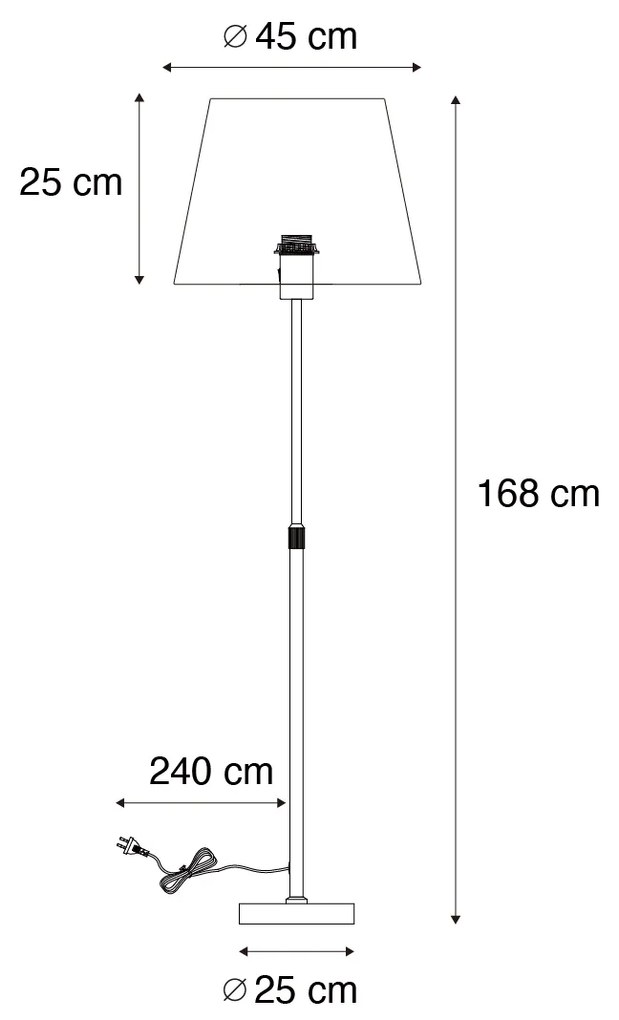 Lampă de podea din oțel cu abajur gri 45 cm reglabil - Parte
