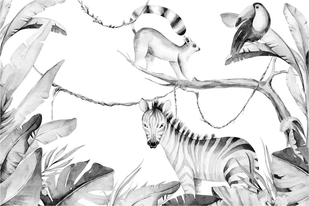 Tablou - Acuarelă Jungla (90x60 cm)