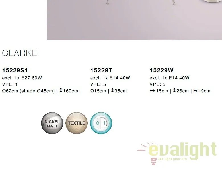 Lampadar elegant cu abajur din tesatura negru cu auriu, CLARKE 15229S1 GL