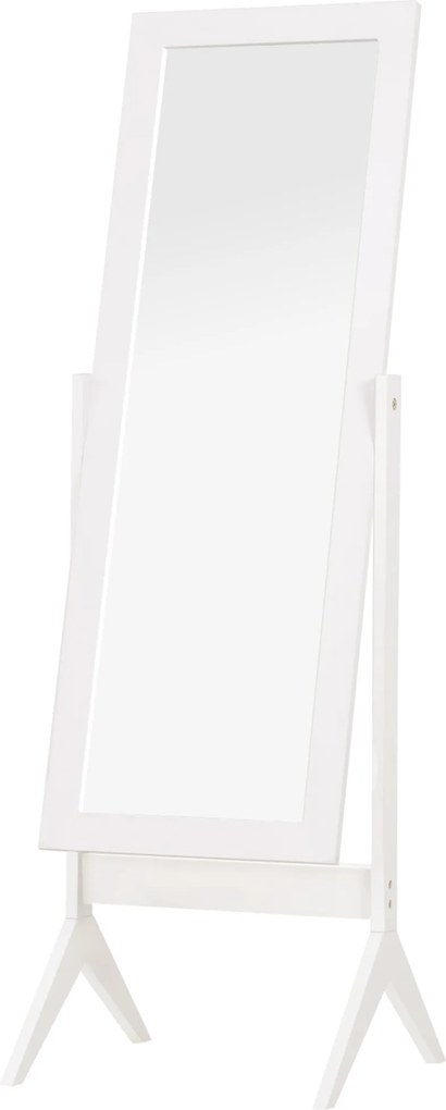HOMCOM Oglindă Integrală cu 4 Picioare și Unghi Reglabil Alb | Aosom Romania