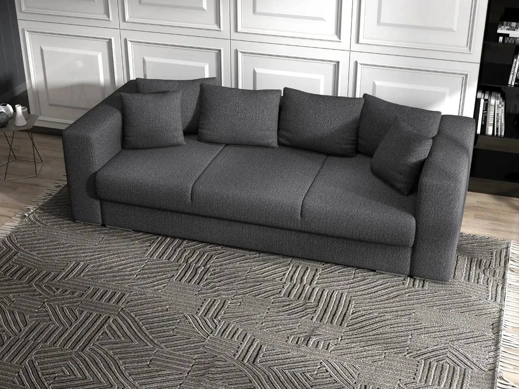 Canapea extensibilă dumonde cu ladă de depozitare si sezut confortabil din spuma high-density, Gloria Enjoy grafit 240x100 cm