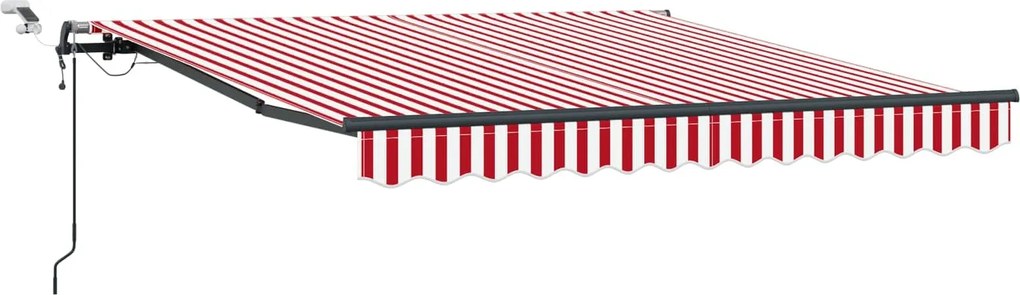 vidaXL Țesătură pentru copertină cu Roșu și Alb 300 x 250 cm Poliester