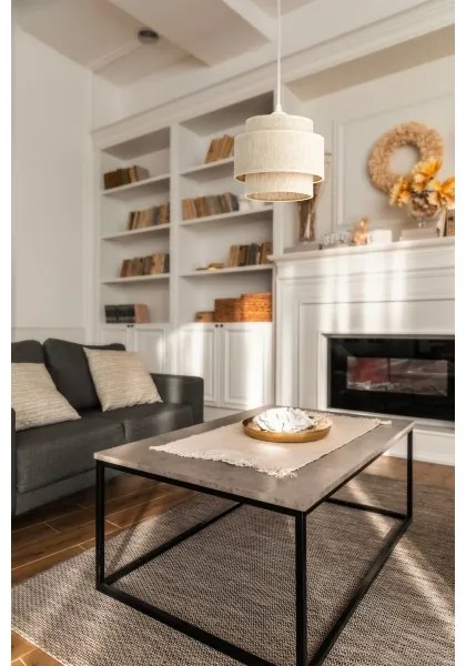 Lustră suspendată pe cablu BOHO 1xE27/60W/230V Ø 20 cm albă