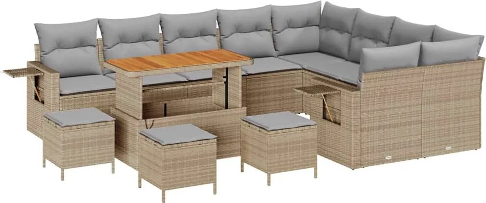 vidaXL Set de canapele pentru grădină 13 pcs Beige și gri deschis