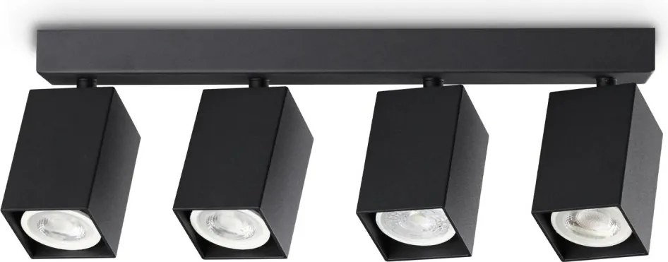 Plafoniera DYNAMITE PL4 LINEAR SQUARE NERO