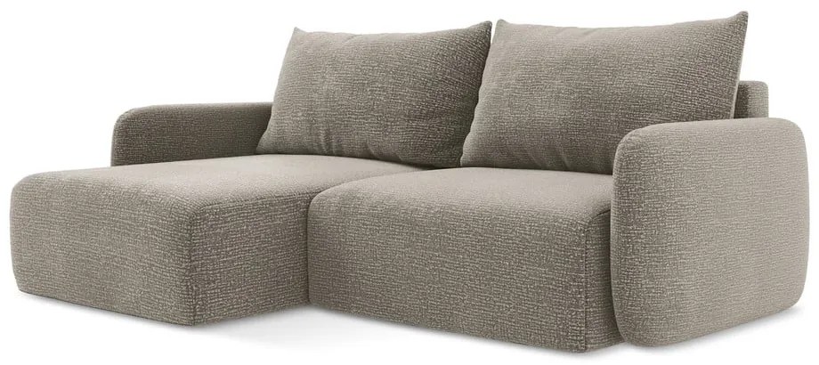 Colțar bej extensibil/cu spațiu de depozitare (cu colț pe partea stângă) Kalena – Makamii