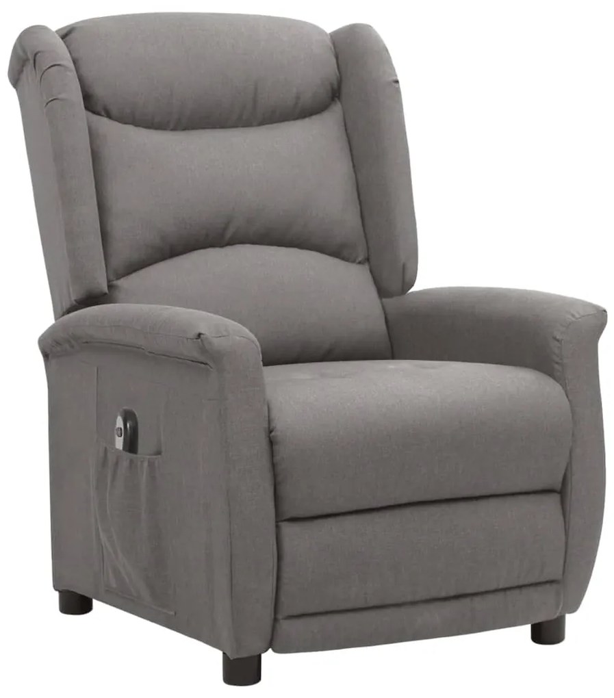 3098506 vidaXL Fotoliu rabatabil electric, gri deschis, textil