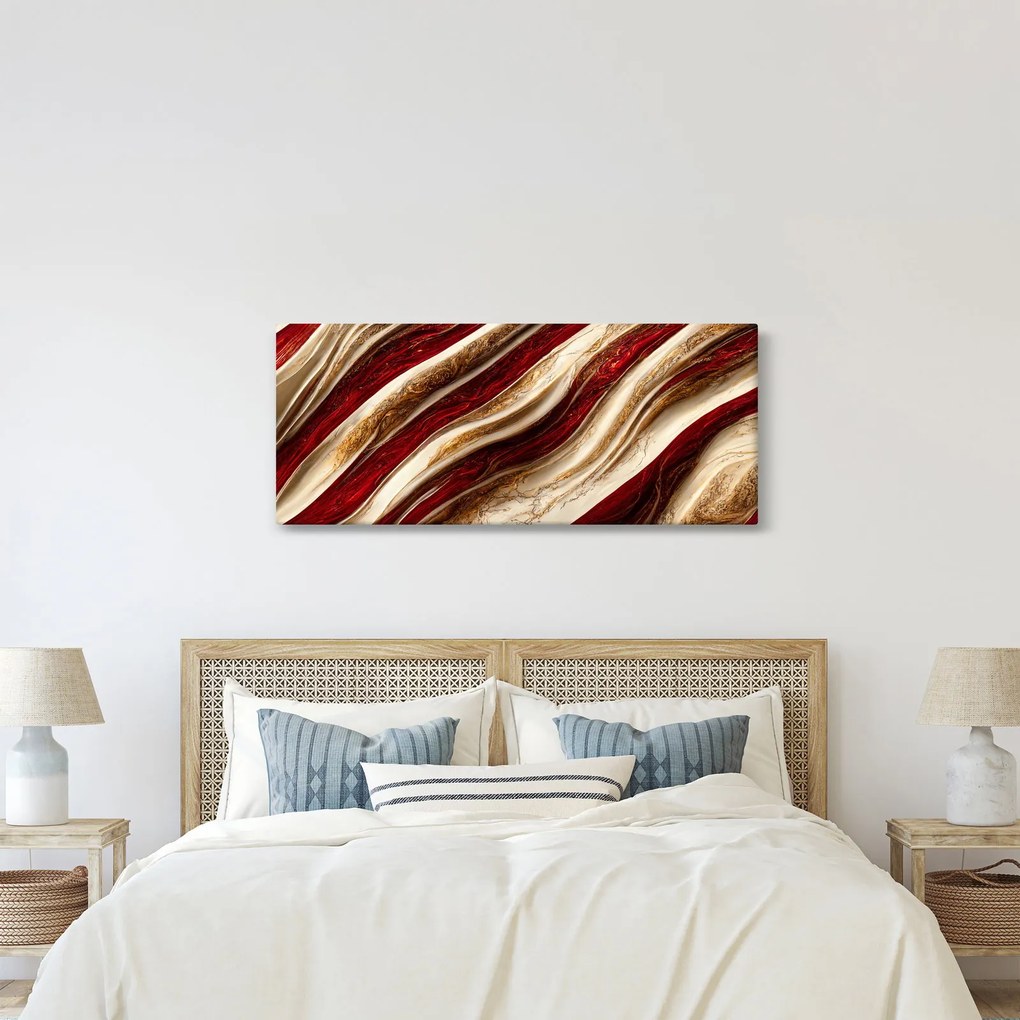 Tablou - Aur - textură albă (120x50 cm)