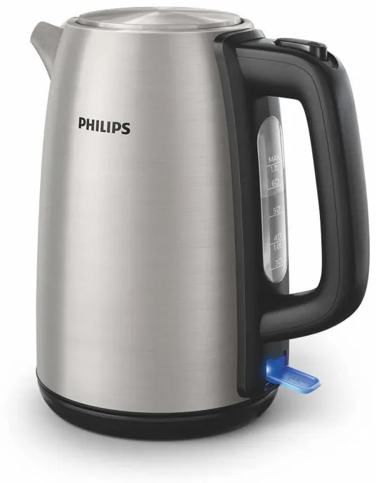 Cana electrica Philips Viva Collection HD9351 / 90, 2200W, 1.7 L, Metal, Oprire automata, Gri/Negru