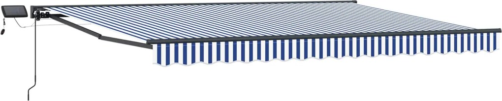 vidaXL Cadru manual de marchiză cu LED-uri Albastru și Alb 4,5 × 3,5 m