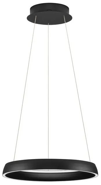 Lustra circulara aluminiu negru LED CCT OVIA 45cm