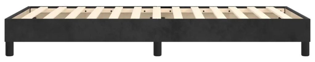 Cadru de pat box spring, negru, 90x200 cm, catifea Negru, 25 cm, 90 x 200 cm