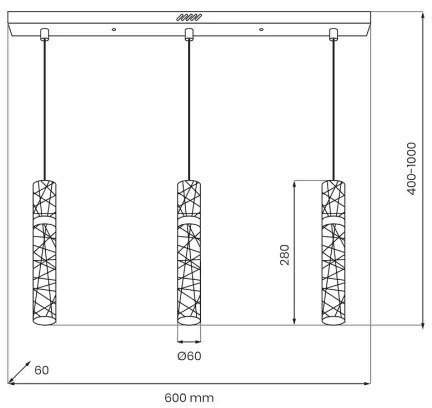 Lustră LED suspendată pe cablu LAGOS, 24W/230V, auriu