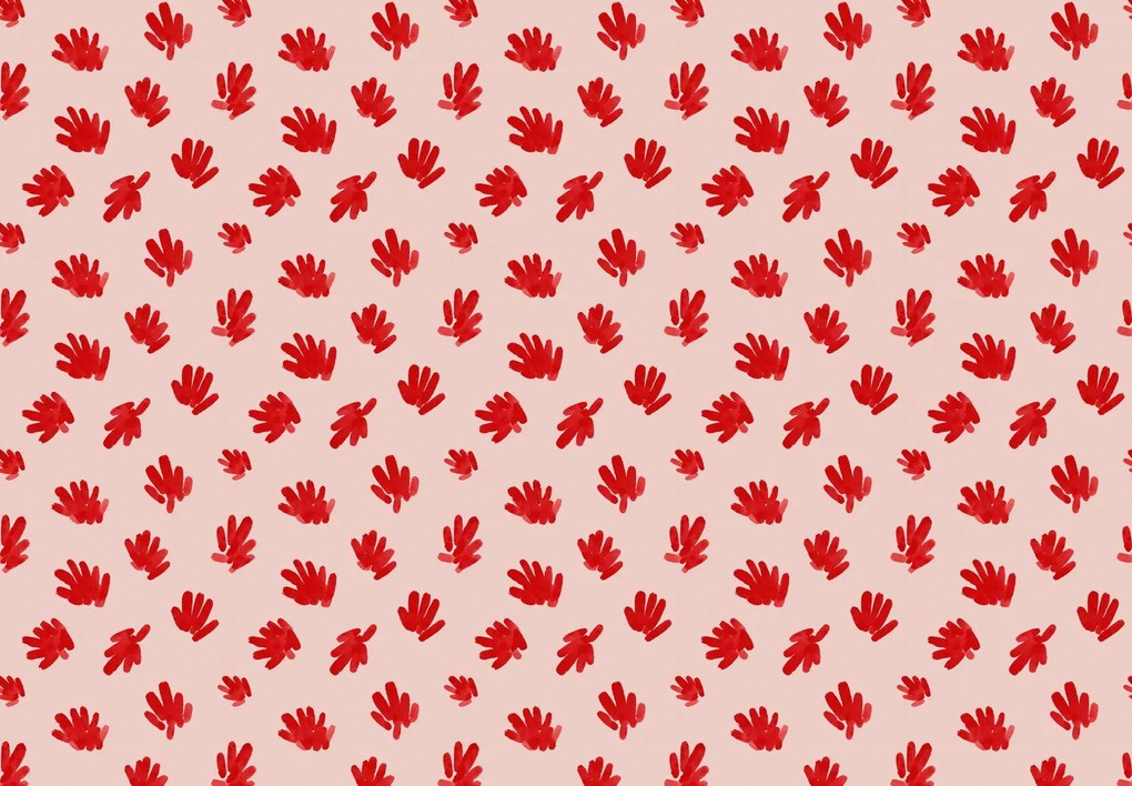Fototapet - Amprente abstracte roșii (147x102 cm)