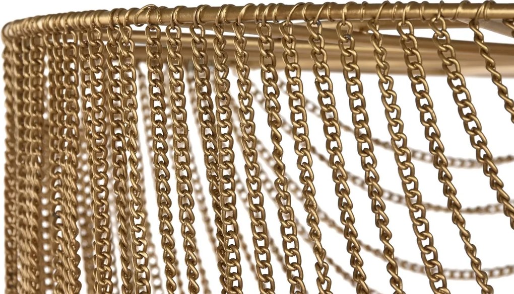 Lustră suspendată din metal, auriu, cu lanțuri, finisaj antichizat, 98 x 46 cm, „Vernon”