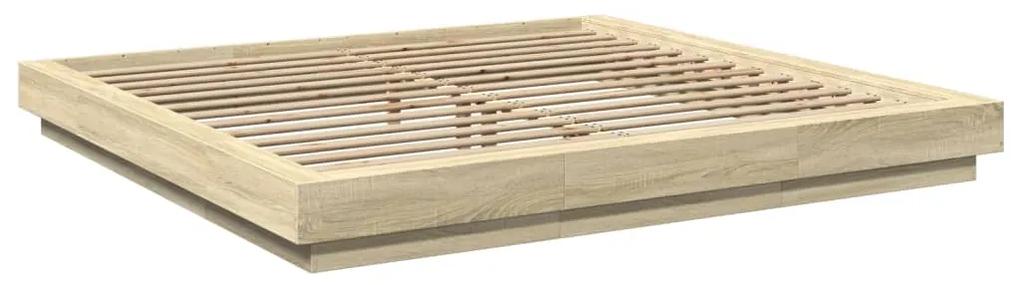 3281170 vidaXL Cadru de pat, stejar sonoma, 180x200 cm, lemn prelucrat