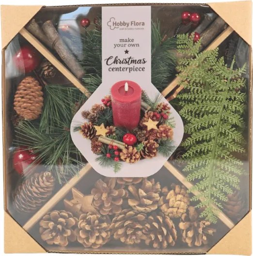 Set creativ DIY CHRISTMAS pentru realizarea de coroane si decoratiuni - variante diverse