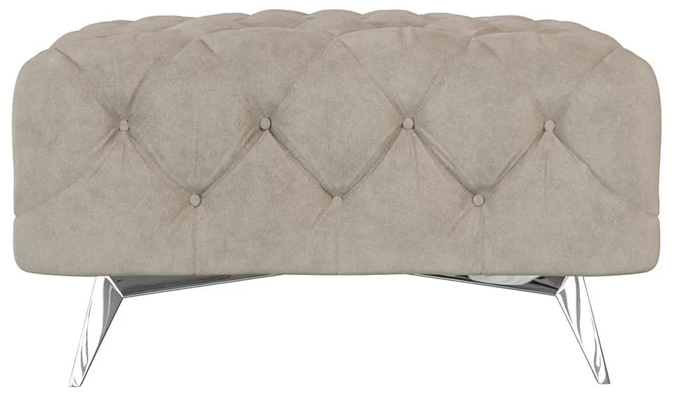 Taburet grej cu tapițerie din catifea Chelsea – Ropez