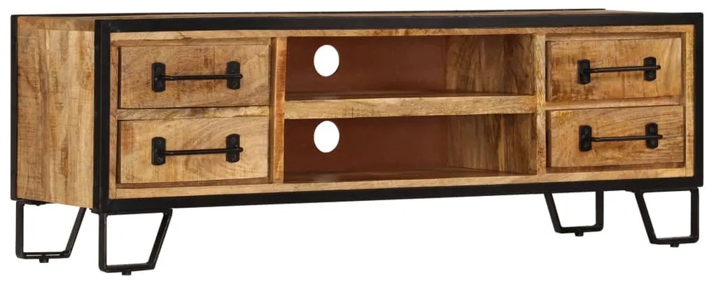 Comoda TV cu sertare, 120 x 30 x 40 cm, lemn masiv de mango