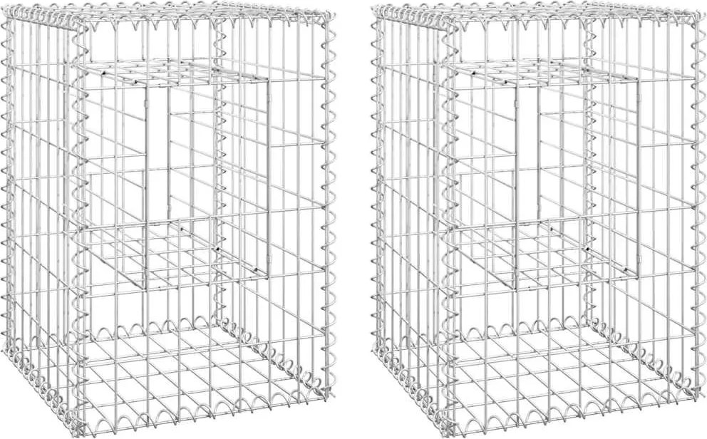 vidaXL Stâlpi tip coș gabion, 2 buc., 40x40x60 cm, fier