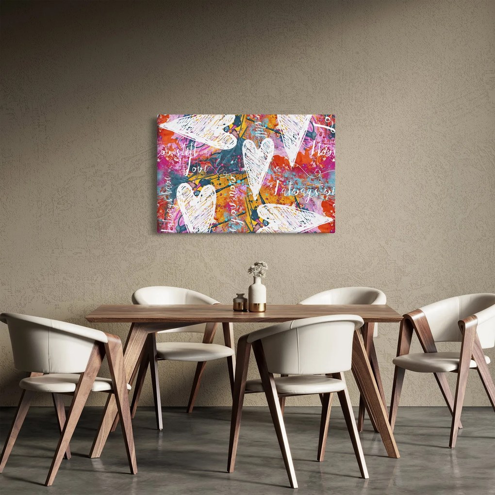 Tablou - Inima pe un fundal abstract (90x60 cm)