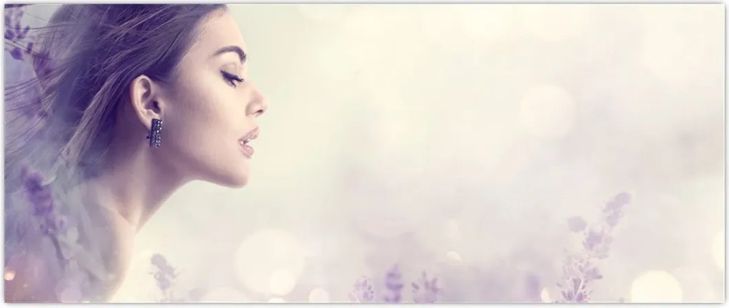 Tablou - Femeia cu lavandă (120x50 cm)