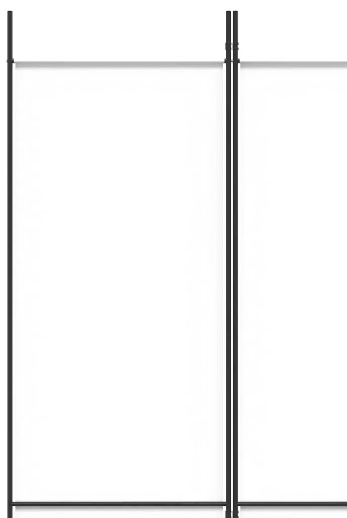 Paravan de camera cu 4 panouri, alb, 200x220 cm, textil Alb, 200 x 220 cm, 1