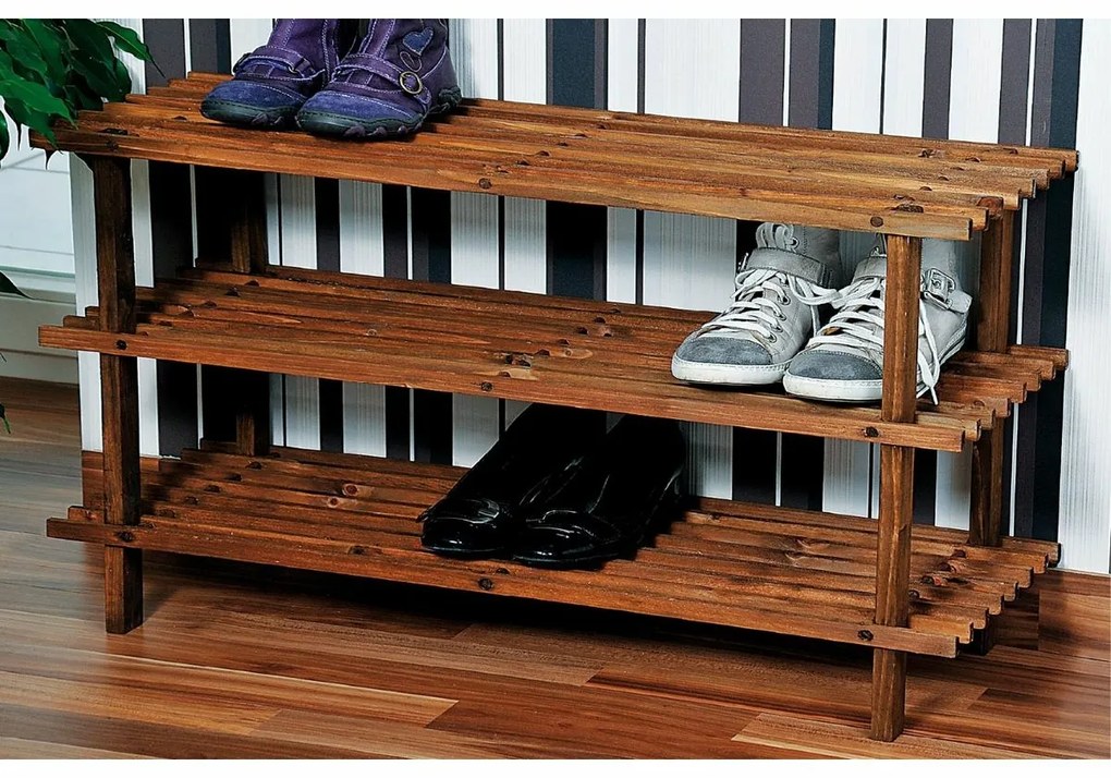 Raft pentru pantofi Kesper 69733 cu 3 rafturi,închis, 77 x 40 x 26 cm