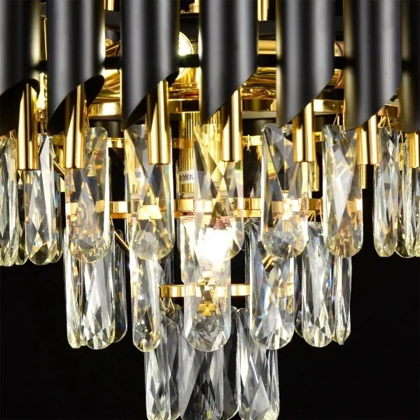 Brilagi - Lustru aplicat ECLIPSE, 5 x E14, 10 W, 230 V, Ø 38 cm, negru/auriu