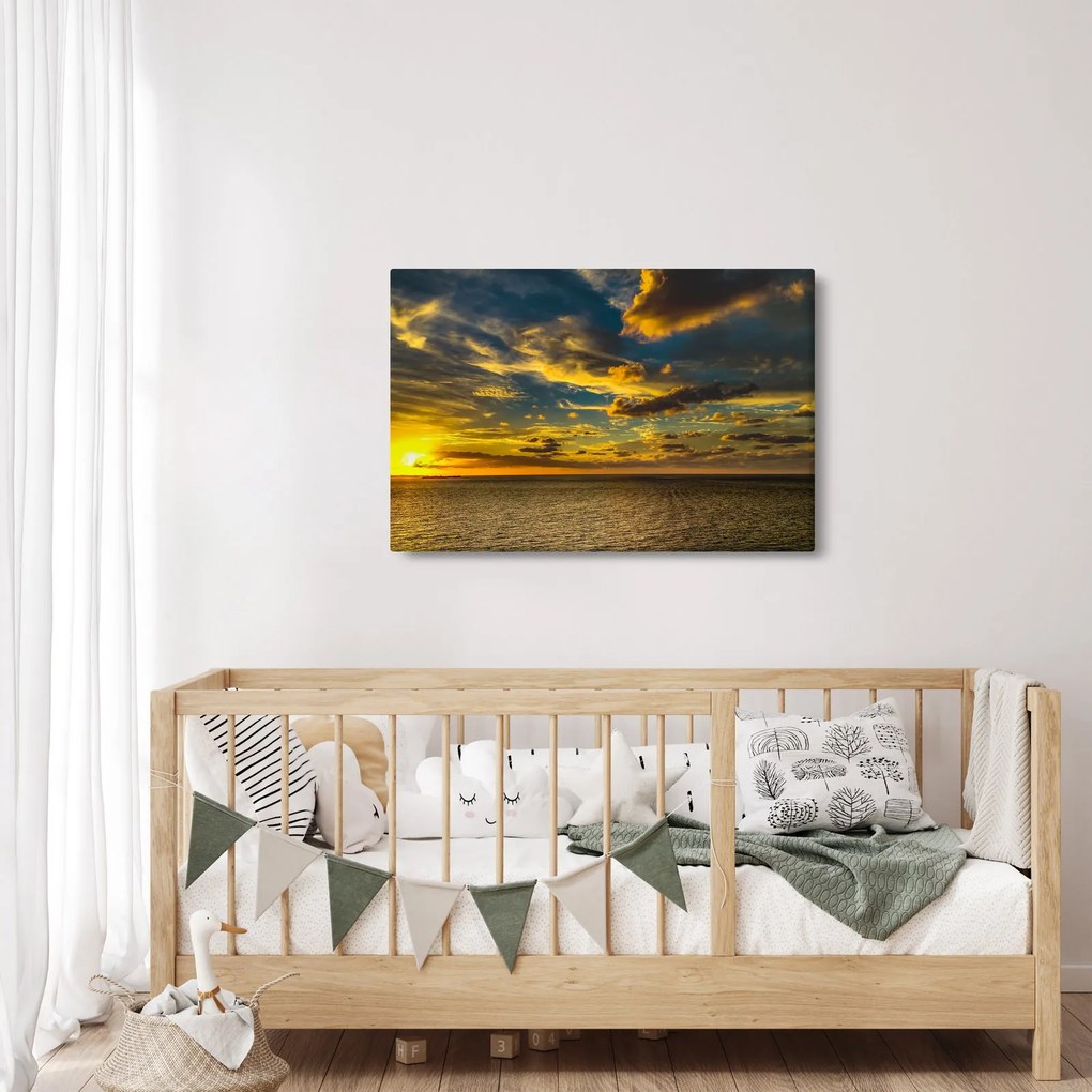 Tablou cu apus de soare la mare (90x60 cm)