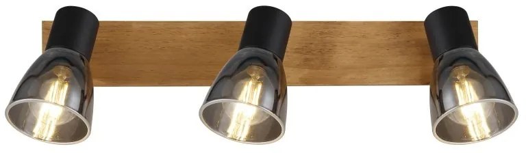 Plafoniera cu 3 spoturi directionabile design modern CLAUDE negru, maro
