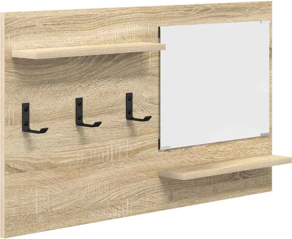 vidaXL Răcător de paltoane montat pe perete cu raft Stejar Sonoma