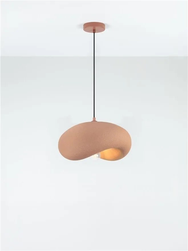 Lustra suspendata cu textura granulata Bambel rosu caramiziu