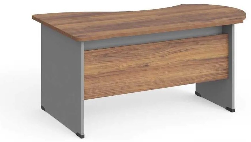 Birou de colt Manager 160 x 100 cm, dreapta, nuca warmia / gri