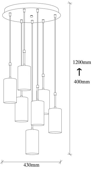 Lustră pe cablu KEM 7xE27/40W/230V