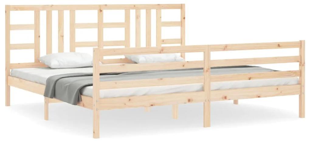 3193941 vidaXL Cadru pat cu tăblie 200x200 cm, lemn masiv de pin