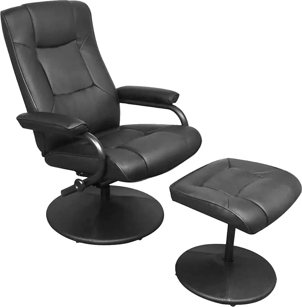 vidaXL Fotoliu recliner Negru 66,5 x 75 x 99 cm Piele artificială