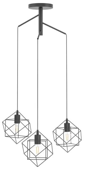Eglo 43366 - Lustră pe cablu STRAITON 3xE27/60W/230V