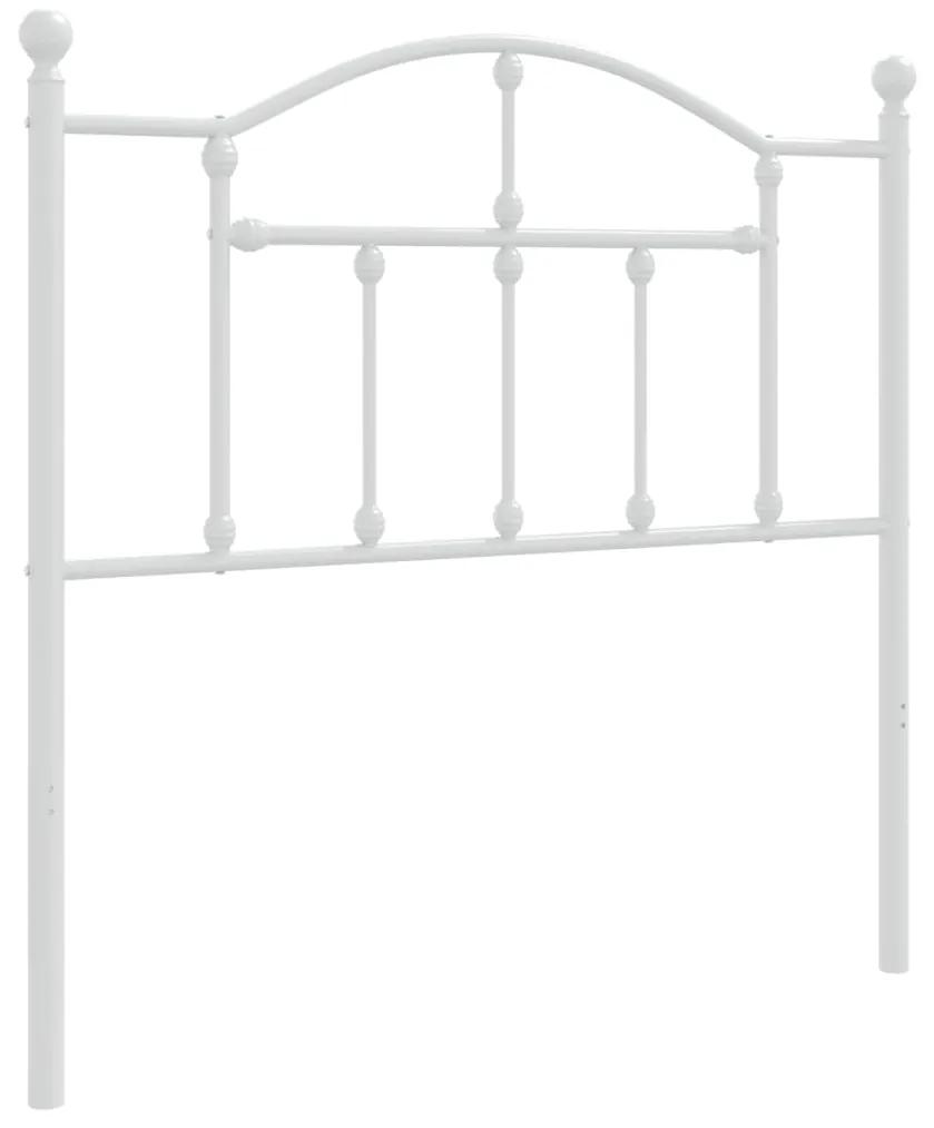 353516 vidaXL Tăblie de pat metalică, alb, 90 cm