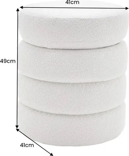 Taburete cu spatiu de depozitare, Tesatura Boucle, VOQUE 50cm