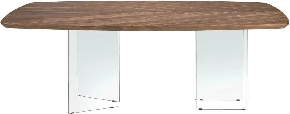 Masa dining design LUX Glass and Walnut 220x110cm