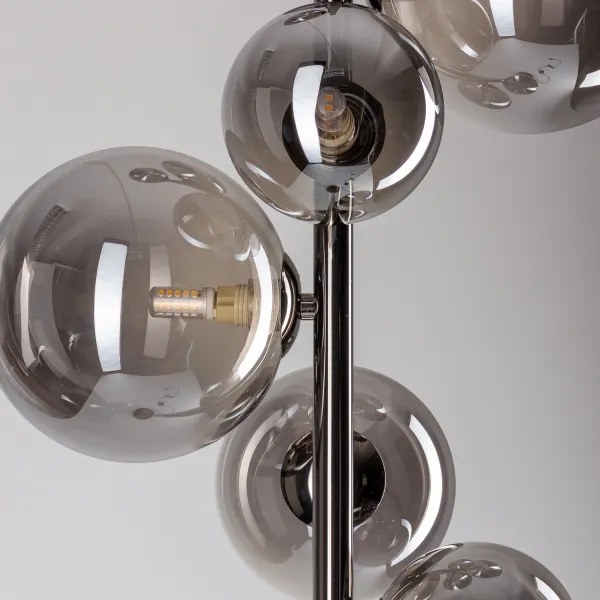Brilagi - Lampă de podea LED MILLA 7xG9/3W/230V crom negru/fumuriu