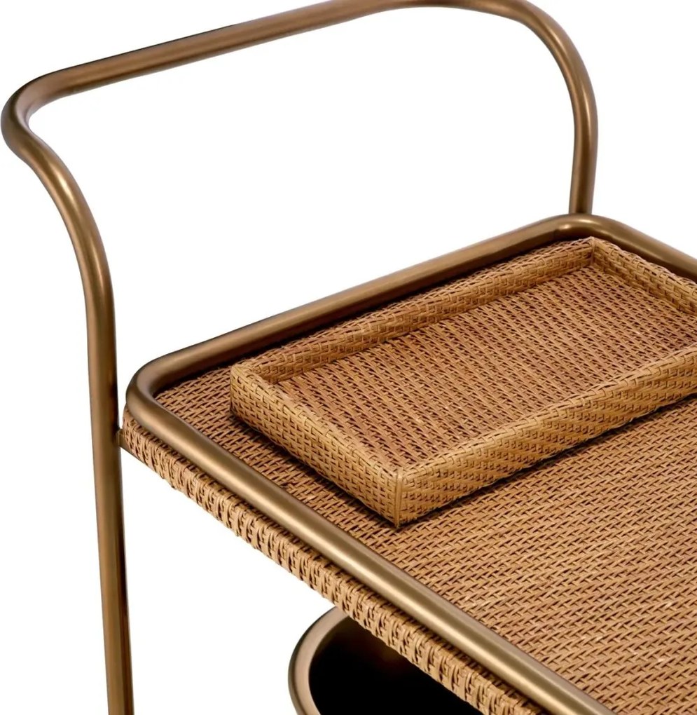 Gheridon, Masuta cu roti din ratan design LUX Pescara