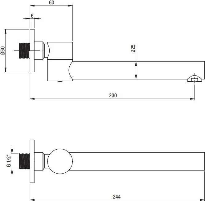 Pipa cada - lavoar pliabila finisaj negru NAC_N87K