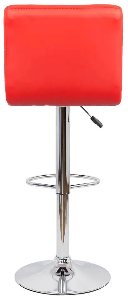 Scaun bar rosu rotativ, reglabil pe inaltime, din piele sintetică ABS 191