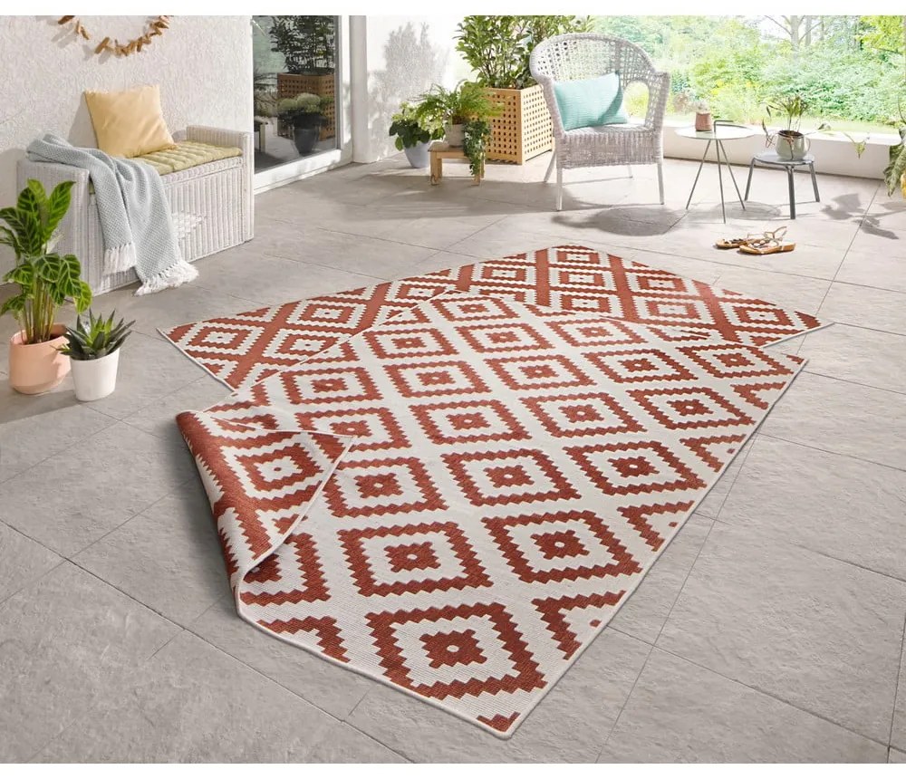 Covor adecvat pentru exterior NORTHRUGS Malta, 160 x 230 cm, maro - crem