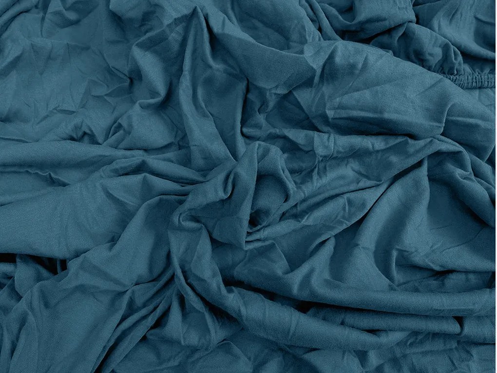 Cearsaf jersey petrol 90 x 200 cm